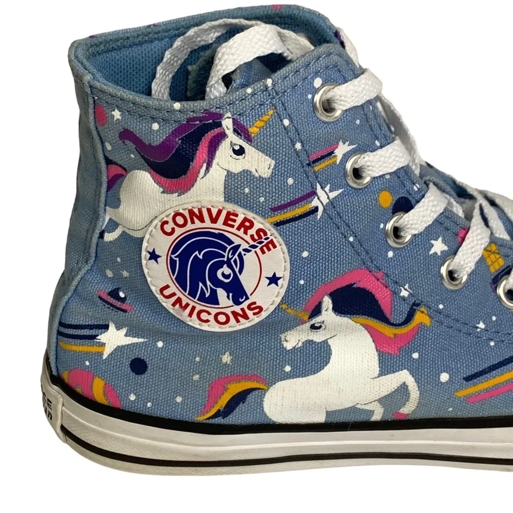All Star Unicorn Converse Powder Blue High Top Girls Sneakers Size 3